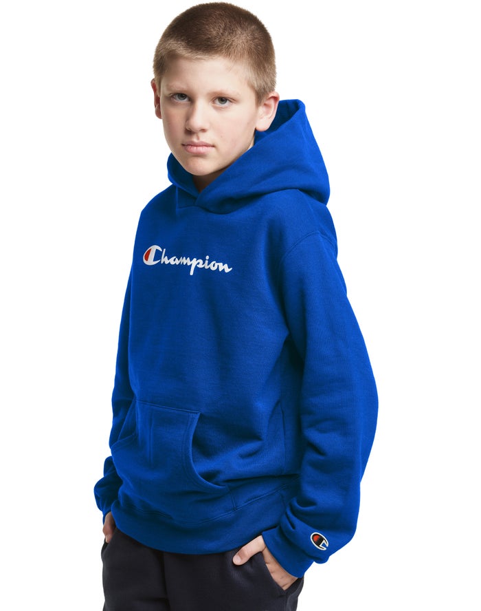 Champion Pullover Script Logo - Poikien Sininen Huppari - Suomi 7041895-JA